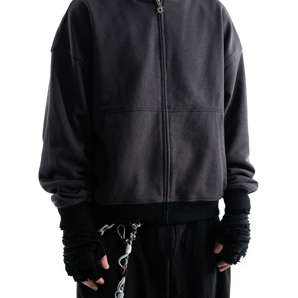 'Echo' Zip-Up Hoodie Smoke