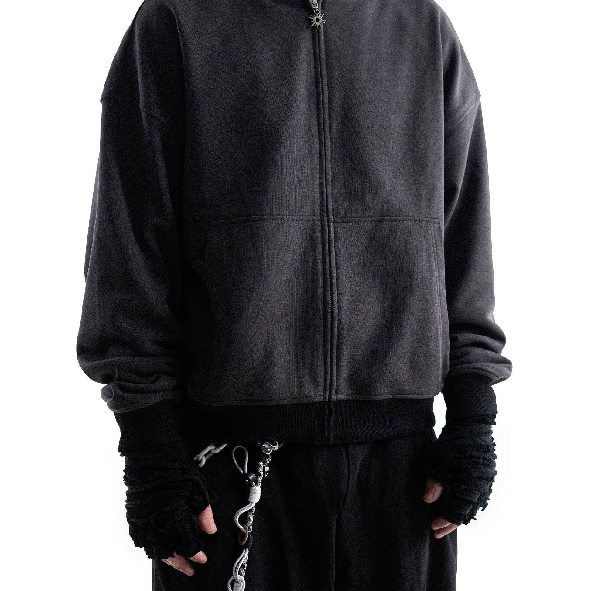 'Echo' Zip-Up Hoodie Smoke