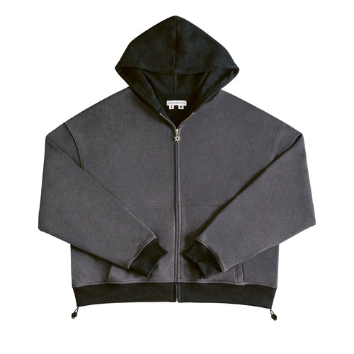 'Echo' Zip-Up Hoodie Smoke