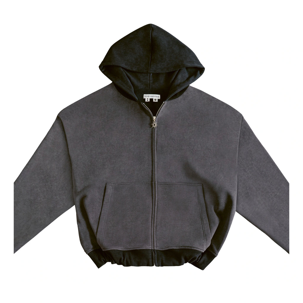 'Echo' Zip-Up Hoodie Smoke
